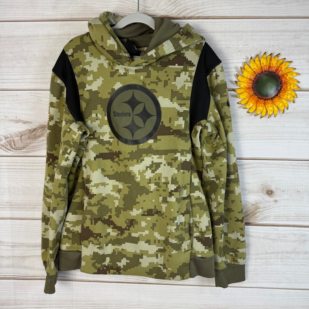 Nike NFL Pittsburgh Steelers Youth Camo Hoodie Sweatshirt Size M 10/12